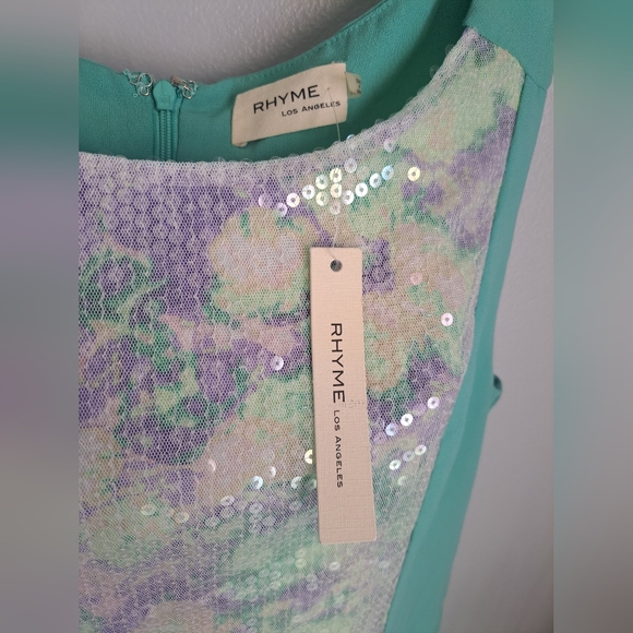 Rhyme Los Angeles Sequin Fully Lined Dress Sz Meduim NWT - Picture 3 of 6